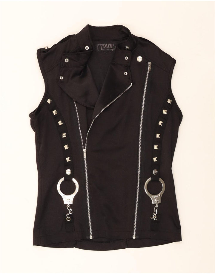 Tripp NYC Mens Biker Colete Pequeno Preto