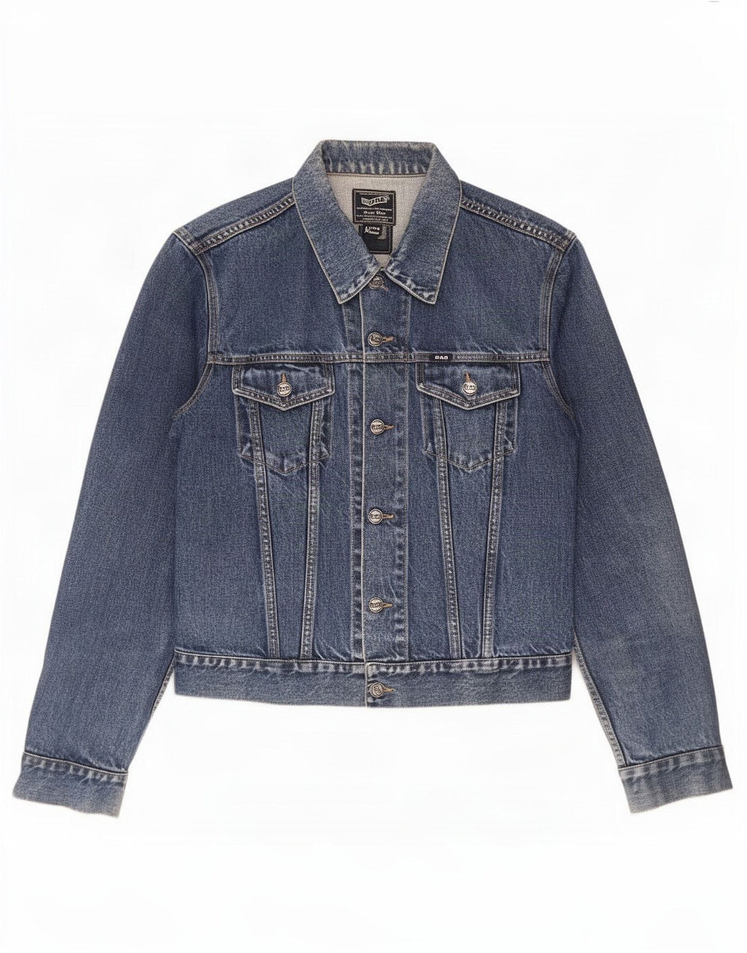 Jaqueta jeans masculina Gas UK 38 algodão azul médio