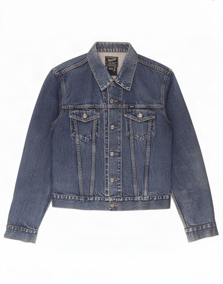 Jaqueta jeans masculina Gas UK 38 algodão azul médio