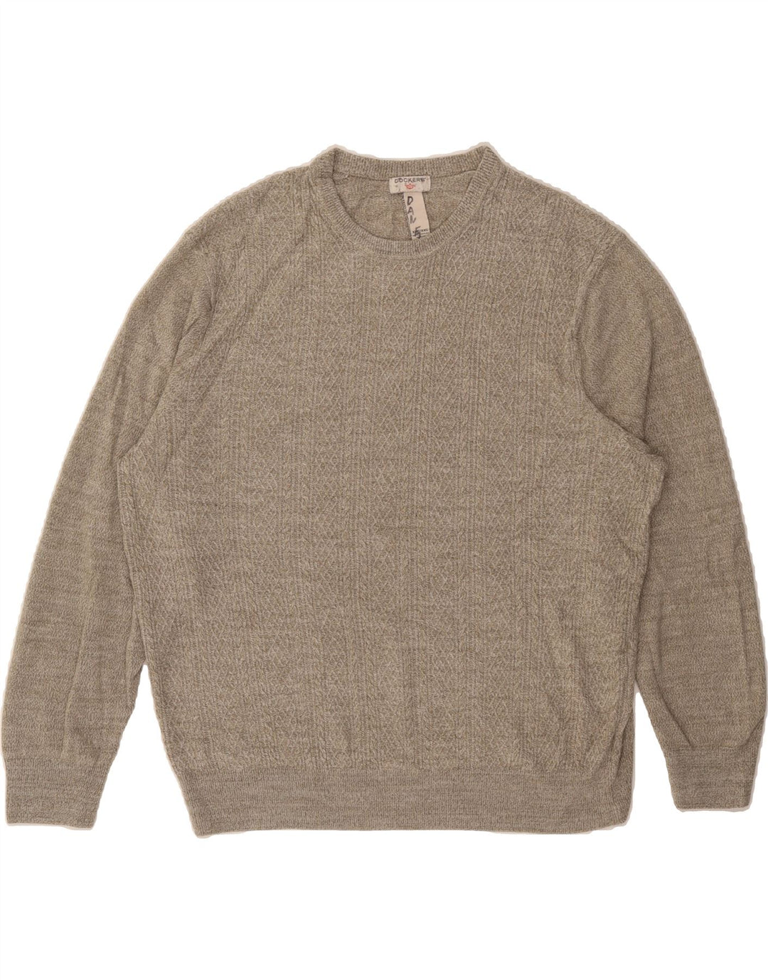 DOCKERS Mens Crew Neck Jumper Sweater 2XL Grey Acrylic Vintage Dockers and Second-Hand Dockers from Messina Hembry 