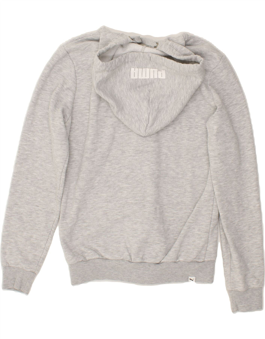 PUMA Womens Graphic Zip Hoodie Sweater UK 10 Small Grey Cotton Vintage Puma and Second-Hand Puma from Messina Hembry 