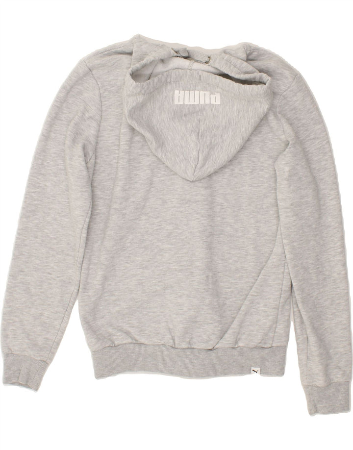 PUMA Womens Graphic Zip Hoodie Sweater UK 10 Small Grey Cotton Vintage Puma and Second-Hand Puma from Messina Hembry 