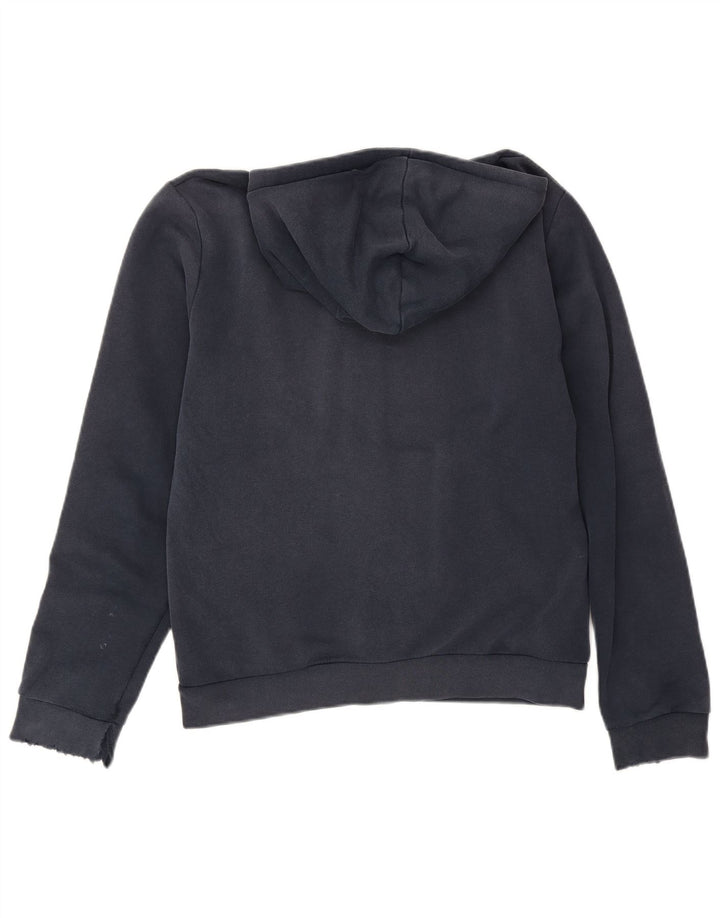 Zara Suéter masculino com capuz e zíper médio azul marinho algodão
