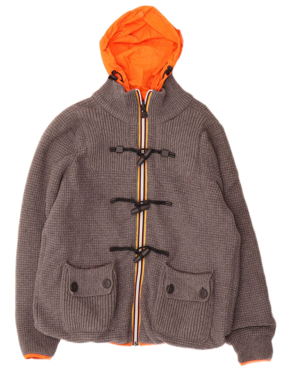 Jaqueta masculina reversível com capuz K-WAY UK 36 poliamida cinza pequena