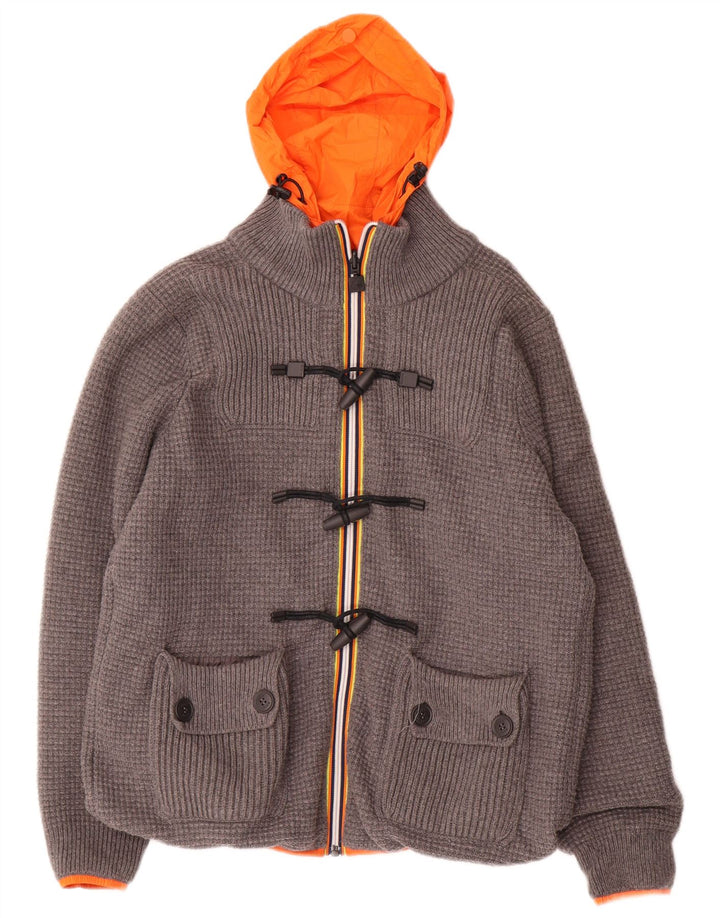 Jaqueta masculina reversível com capuz K-WAY UK 36 poliamida cinza pequena