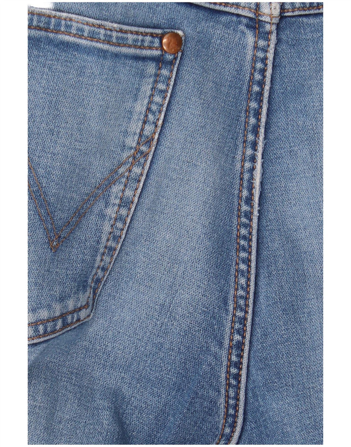 Wrangler Mens Straight Jeans W33 L32 Azul Algodão