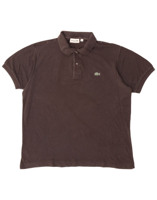 Camisa polo masculina Lacoste Classic Fit tamanho 6 XL algodão preto