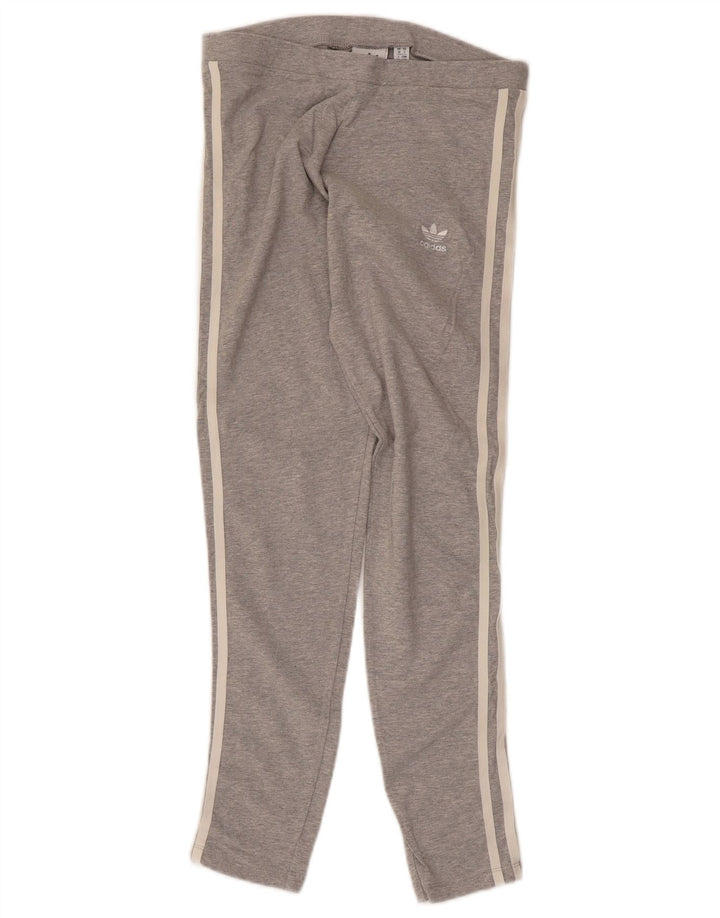 Leggings Adidas Femininas UK 10 Pequenas Cinza Algodão