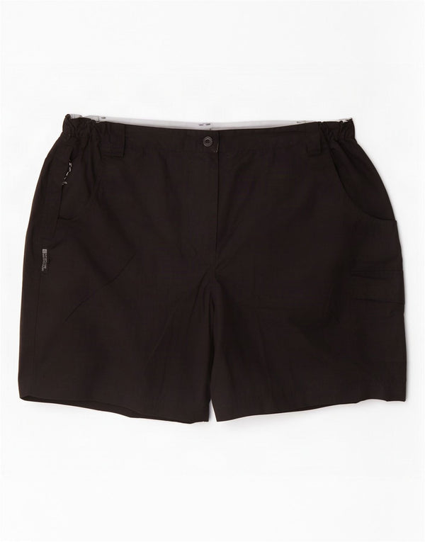 Shorts de carga das mulheres do armazém da montanha poliéster preto W34 grande Reino Unido 16