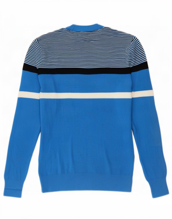 Suéter diesel masculino com gola redonda, pequeno, azul, algodão colorblock