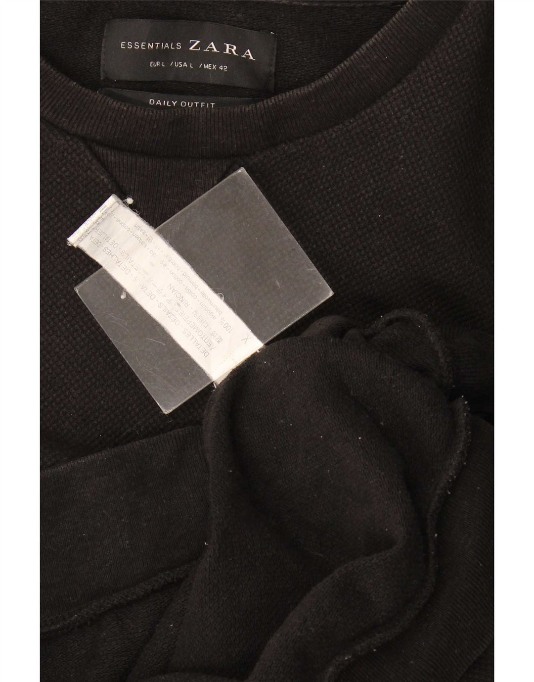 Zara moletom masculino jumper grande algodão preto