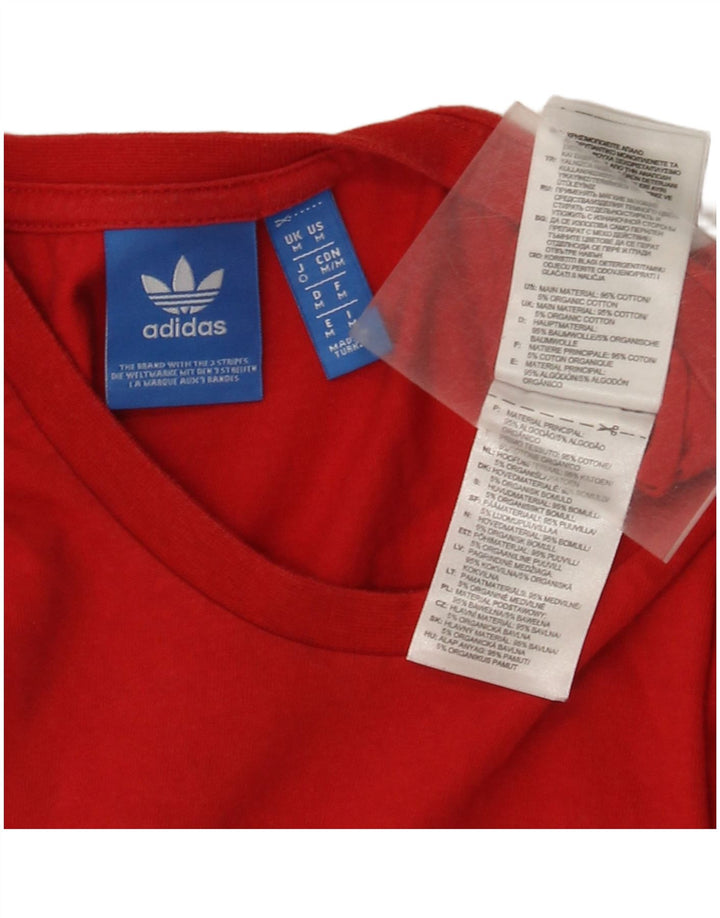 Adidas Mens Graphic T-Shirt Top Médio Algodão Vermelho