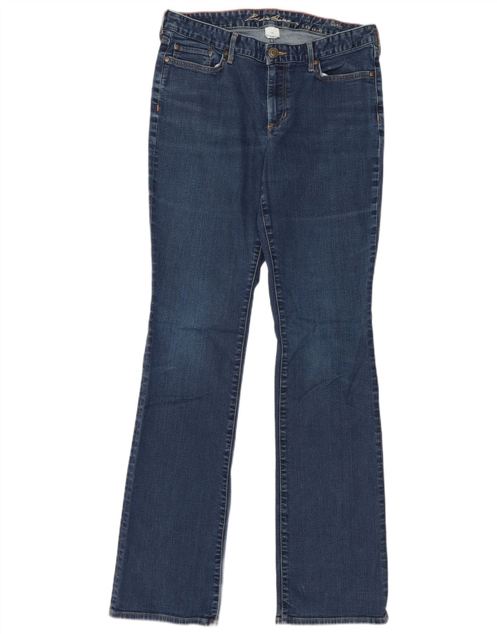EDDIE BAUER Calça jeans feminina Curvy Bootcut US 10 Grande W32 L35 Azul Algodão