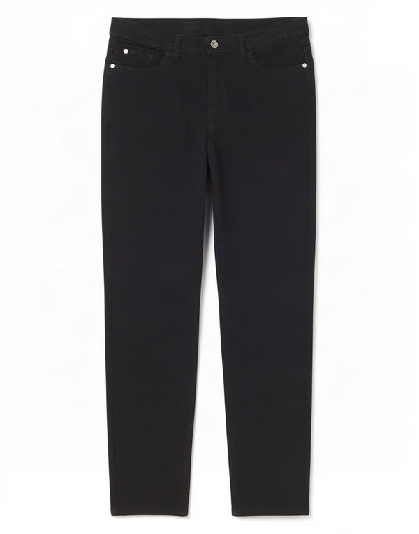 Trussardi Womens Slim Casual Trousers W32 L27 Navy Blue Cotton