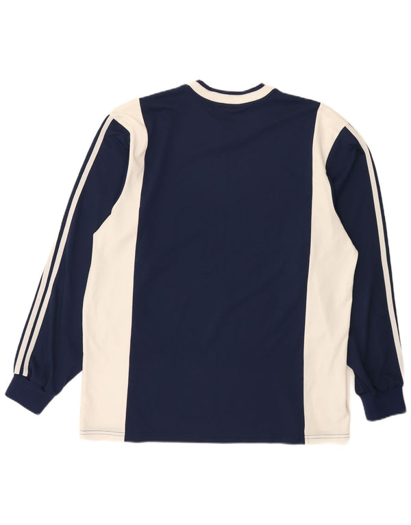 Adidas Mens Regular Fit Top Manga Longa XL Azul Marinho Colorblock Esportes