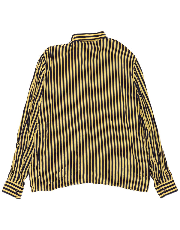 Camisa Giorgio Valenti Mulher UK 18 XL Viscose Listrada Amarela