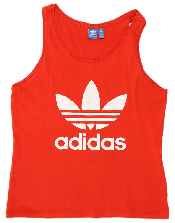 Adidas Mens Graphic Vest Top Grande Algodão Vermelho