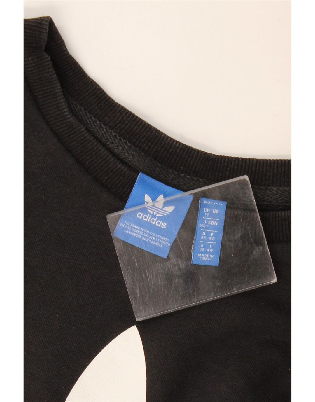 Adidas feminino gráfico moletom jumper reino unido 12 médio preto