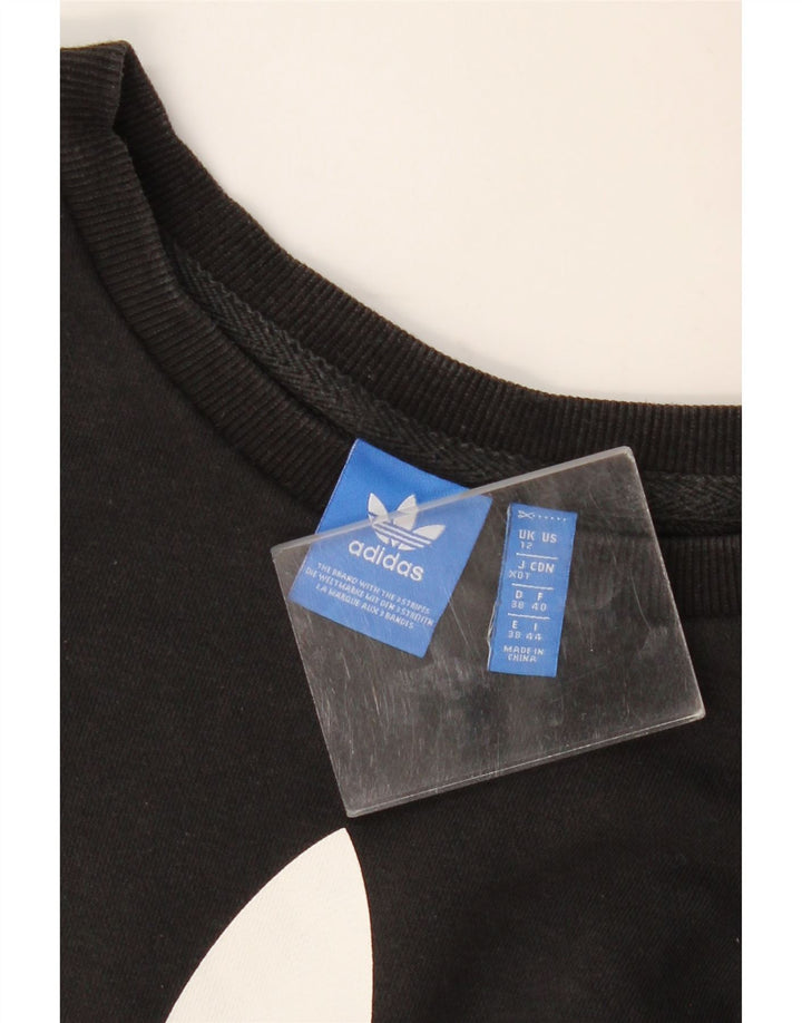 Adidas feminino gráfico moletom jumper reino unido 12 médio preto