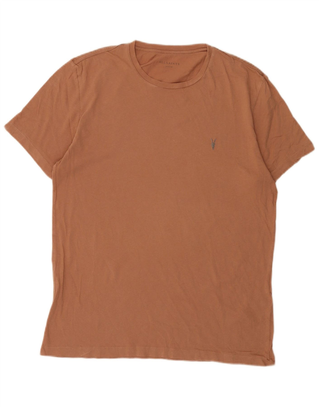 Camiseta masculina All Saints Top de algodão marrom médio