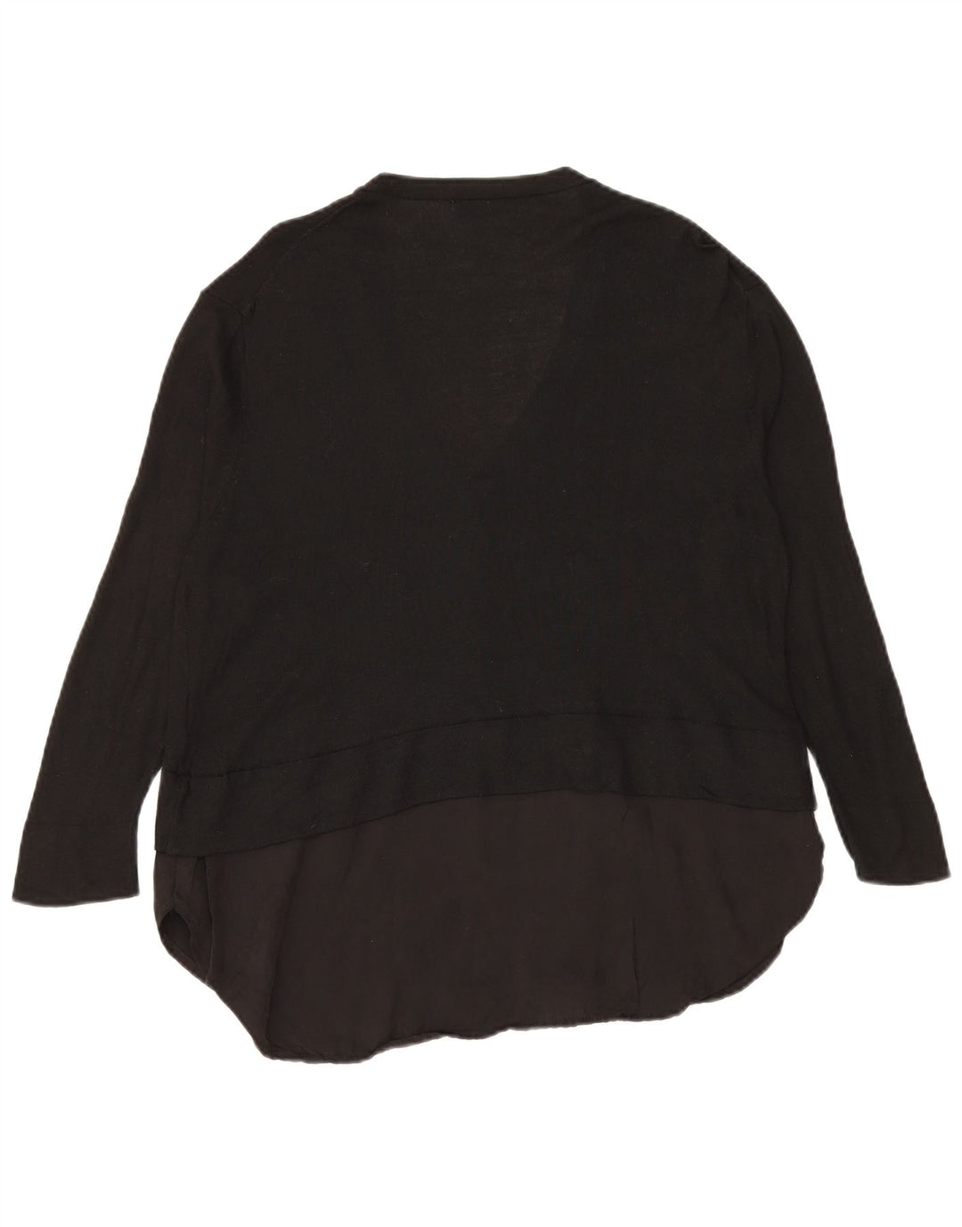 Suéter cardigã feminino Zara Longline Reino Unido 14 médio preto