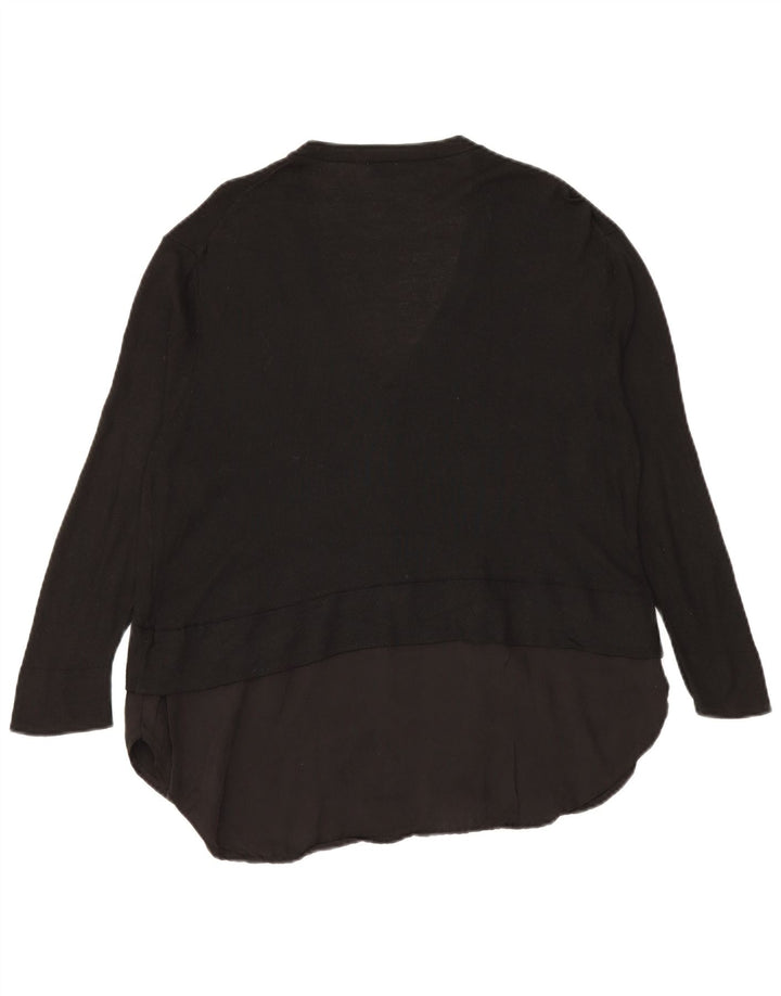 Suéter cardigã feminino Zara Longline Reino Unido 14 médio preto