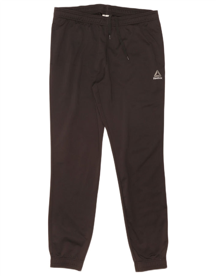 Reebok Mens Treino Calças Joggers Grande Poliéster Preto