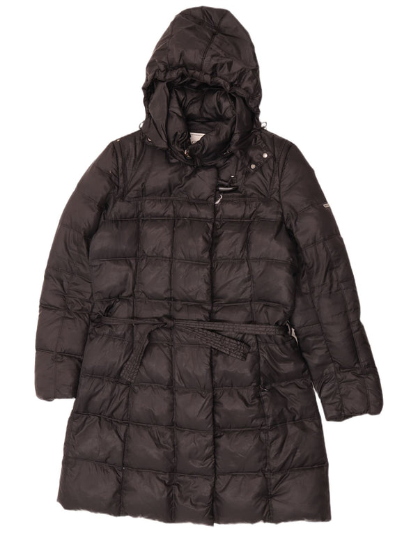 Casaco acolchoado com capuz Respira feminino Geox UK 14 grande poliéster preto
