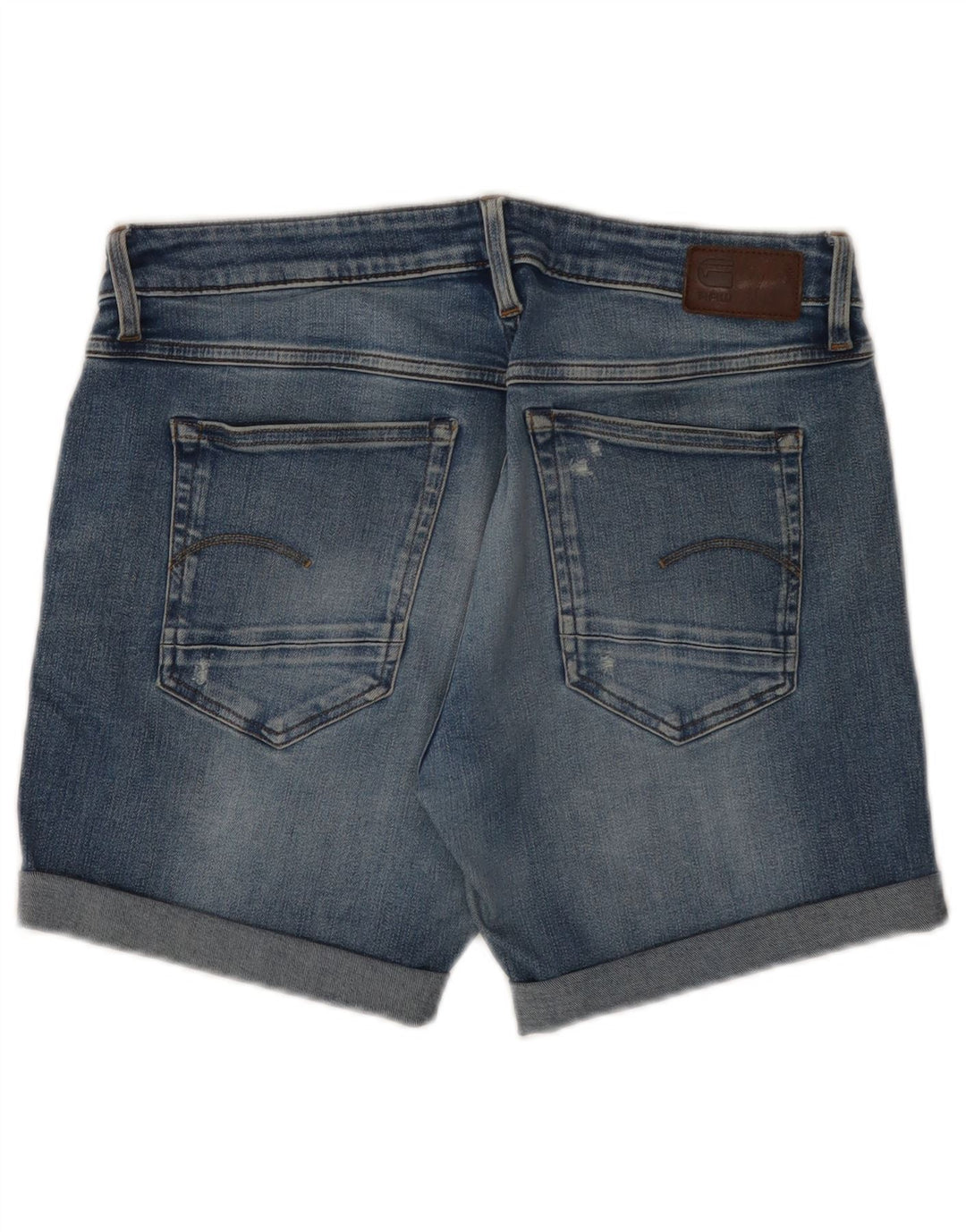 Shorts jeans feminino Boyfriend G-STAR W27 pequeno algodão azul