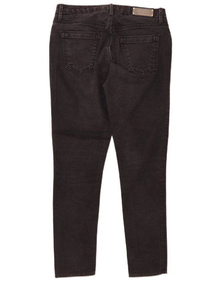 ZARA Womens Crop Slim Jeans EU 38 Pequeno W28 L26 Algodão Preto