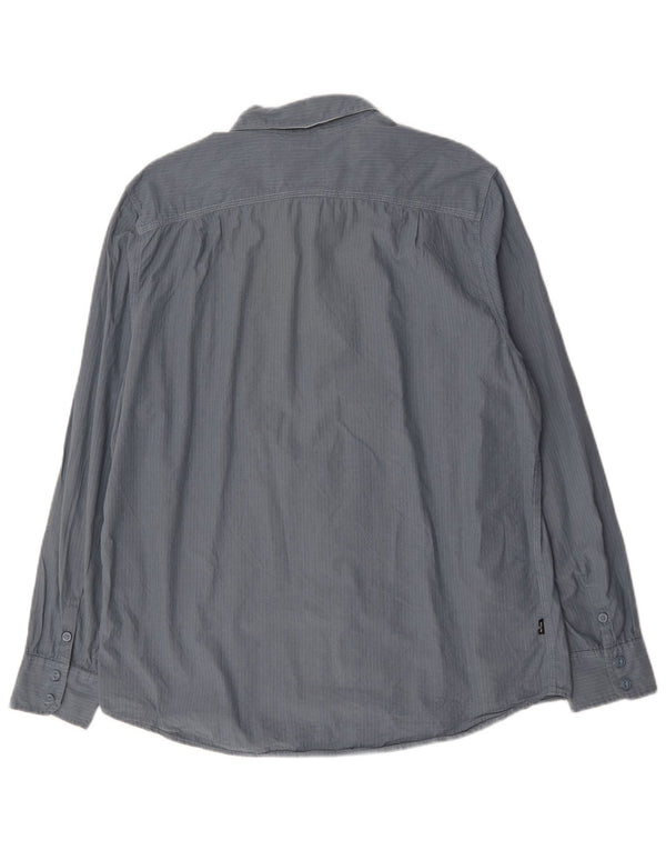 Camisa masculina Levi's XL cinza listrada de algodão