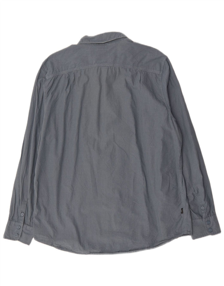 Camisa masculina Levi's XL cinza listrada de algodão
