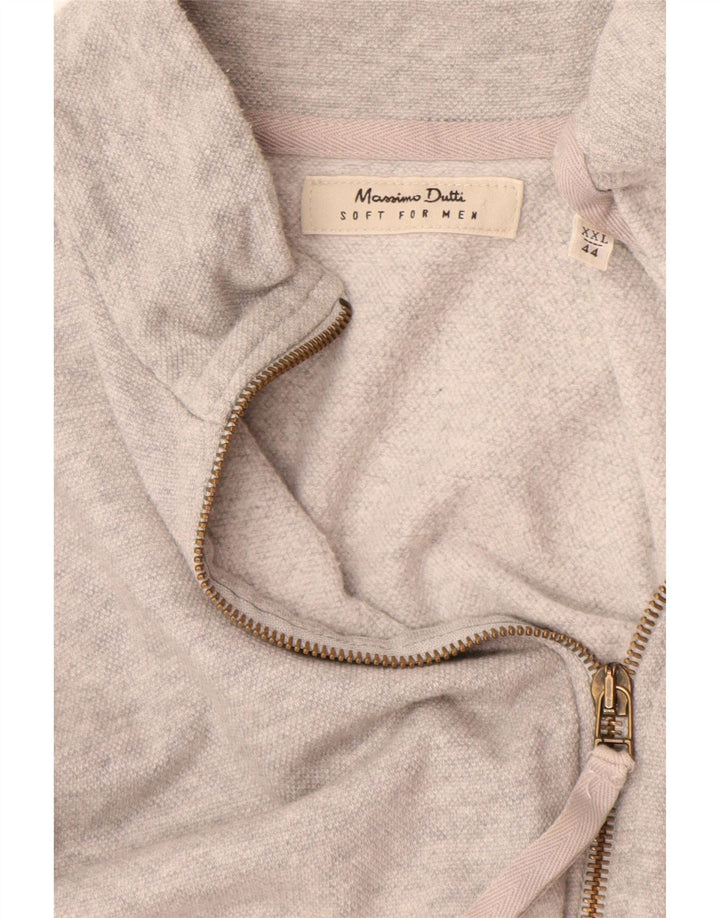 Jaqueta masculina de agasalho Massimo Dutti 2XL cinza manchado
