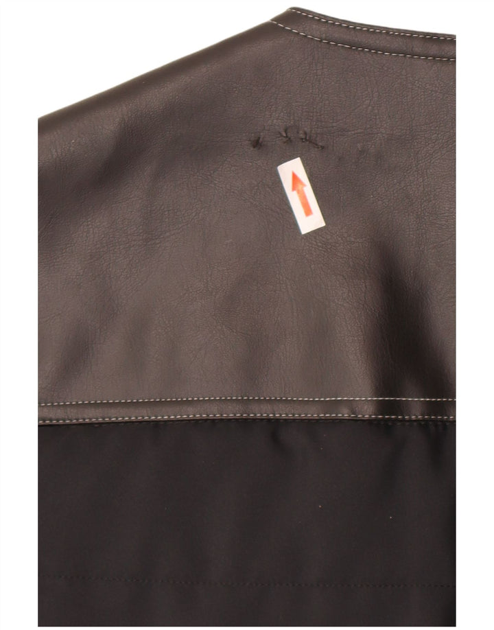 Colete masculino de couro sintético Off Limits grande polivinil preto