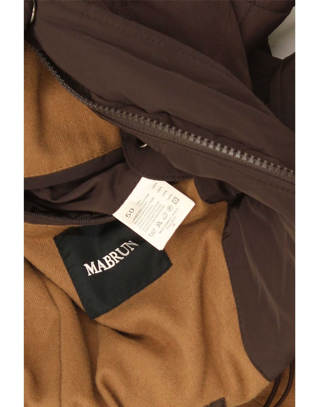 Jaqueta acolchoada masculina Mabrun IT 50 grande poliéster marrom