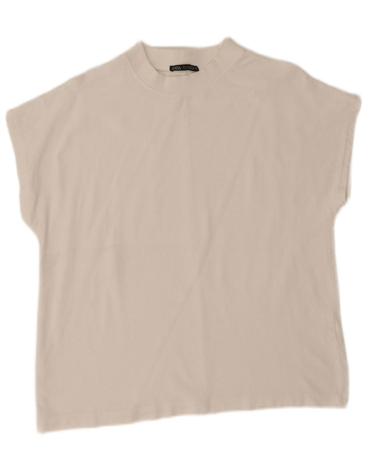 Camiseta masculina ZARA Top médio branco