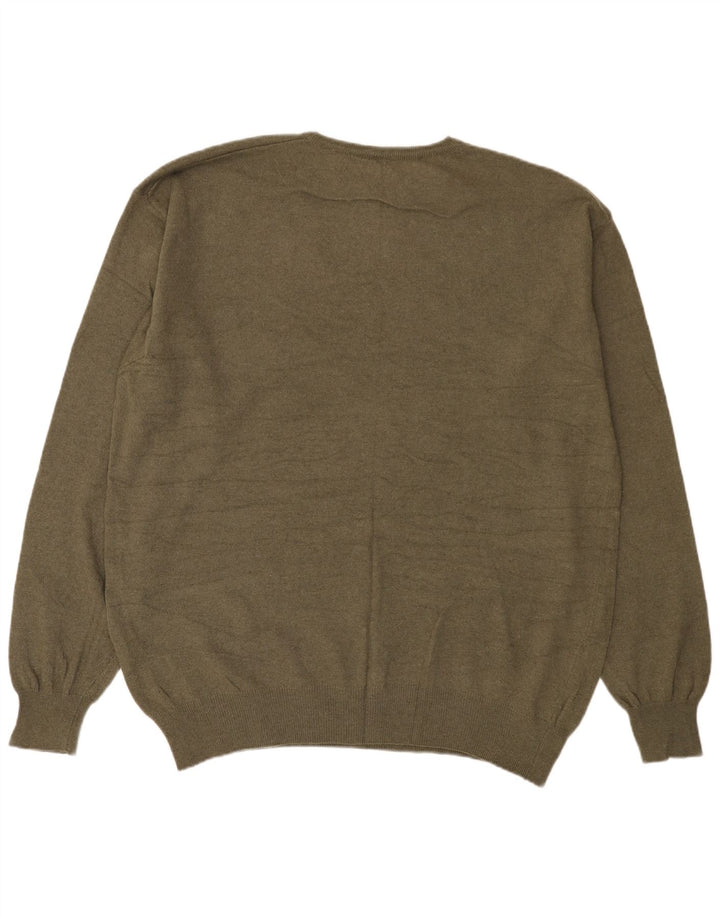 Suéter masculino Kappa com gola redonda 3XL lã cáqui