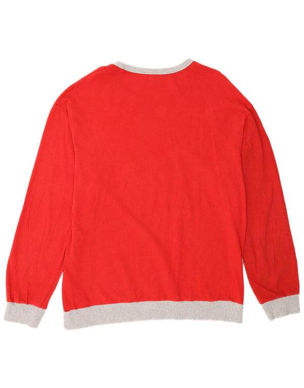 Benetton feminino Disney Graphic Top manga comprida Reino Unido 18 XL vermelho colorblock
