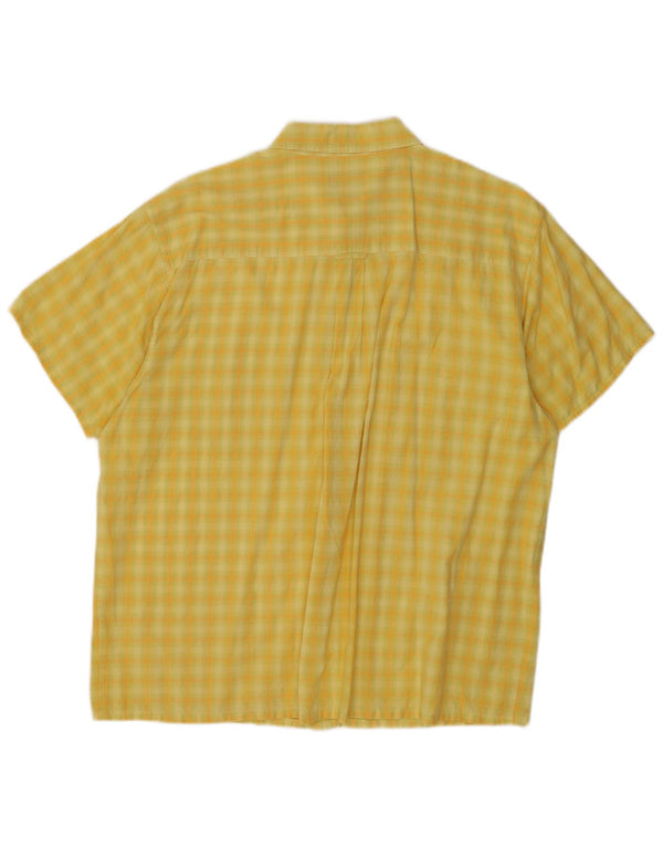 Camisa masculina de manga curta Mustang grande xadrez amarelo