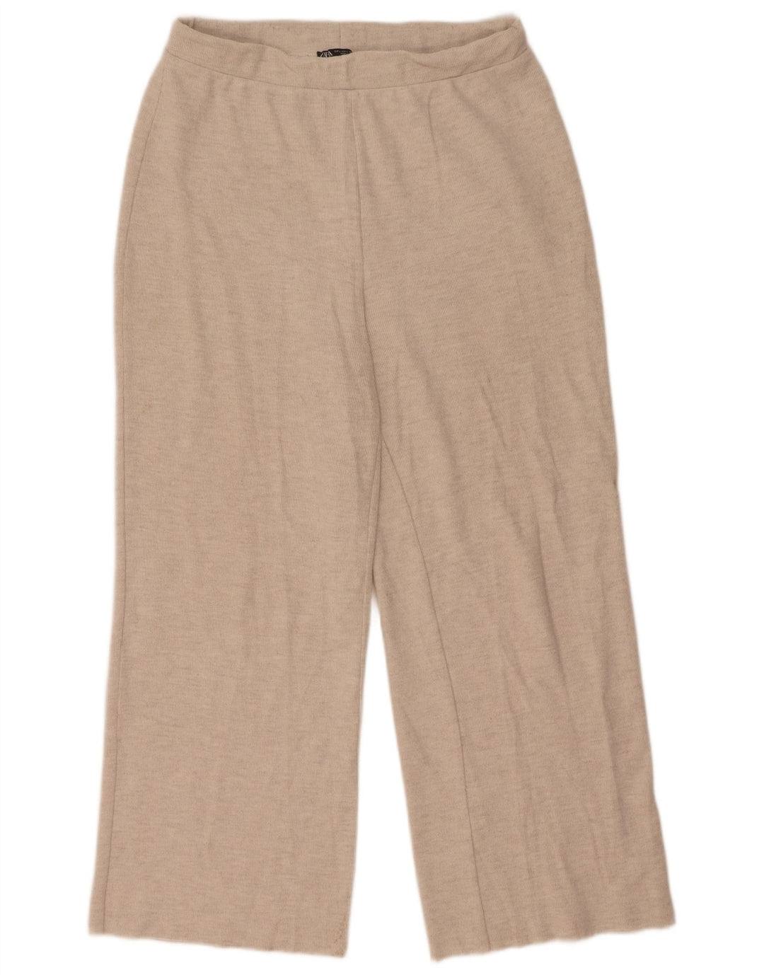 Calça de treino feminina Zara UK 14 grande poliéster bege