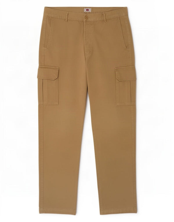 Calças cargo retas masculinas vintage IT 54 2XL W36 L35 algodão cáqui