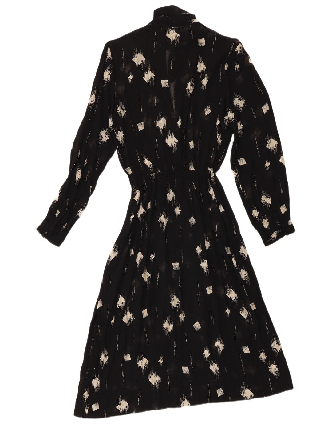 Vestido maxi feminino vintage transparente IT 42 médio preto geométrico