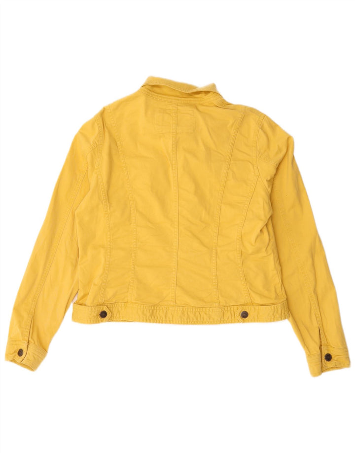 Jaqueta jeans feminina grande Laura Ashley UK 14 grande algodão amarelo