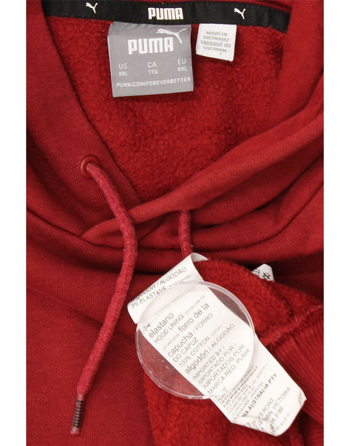 PUMA Mens Hoodie Jumper 2XL Algodão Vermelho