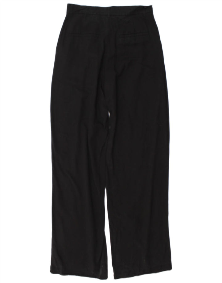 Calça chino feminina Marks & Spencer pequena W26 L34 preta Lyocell