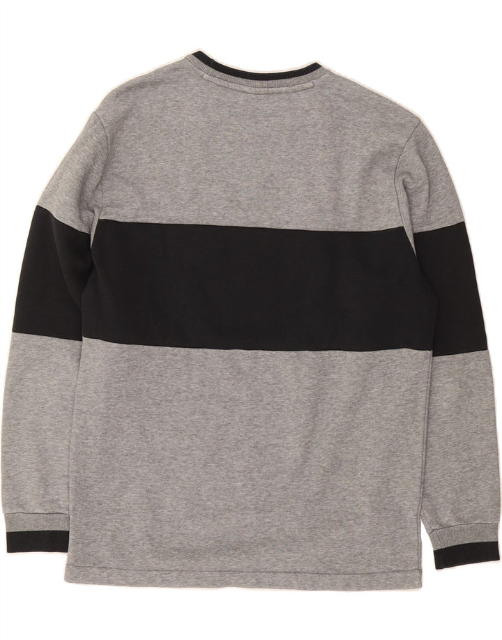 PUMA Mens Graphic Sweatshirt Jumper Small Grey Colourblock Cotton Vintage Puma and Second-Hand Puma from Messina Hembry 