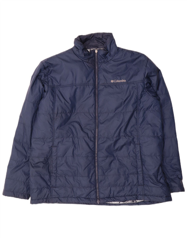 Jaqueta Columbia Masculina Alta Acolchoada UK 44 2XL Azul Marinho Poliéster