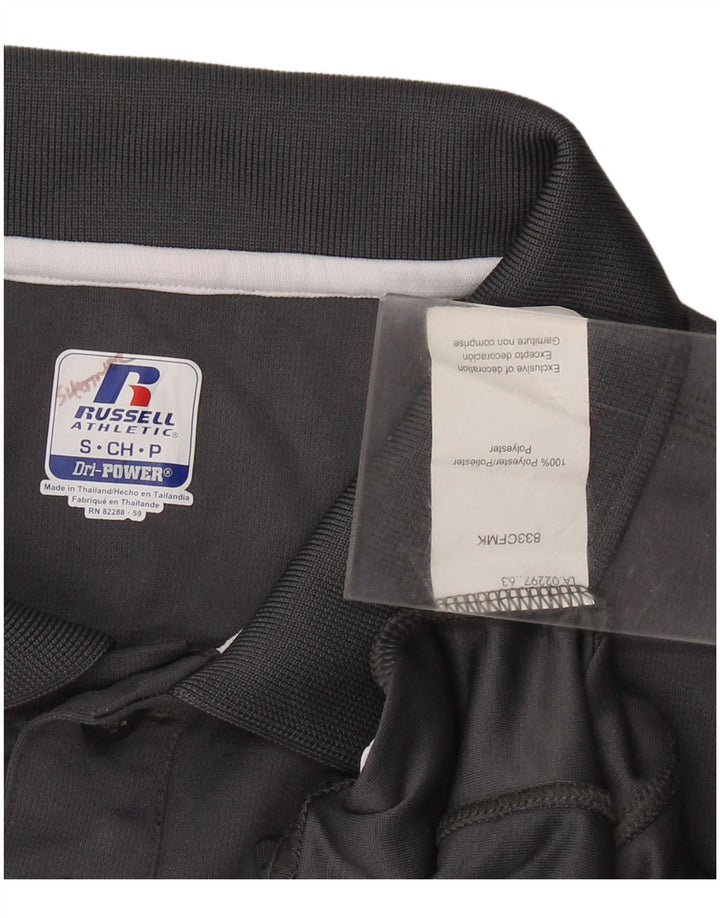 Camisa pólo masculina Russell Athletic poliéster cinza pequeno