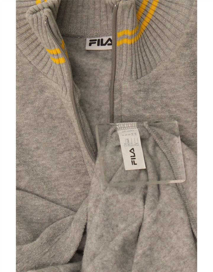 Suéter feminino Fila Longline Oversized Cardigan UK 10 pequeno algodão cinza