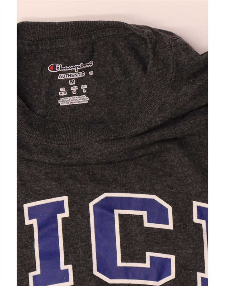Camiseta masculina Champion Rice University com estampa gráfica de algodão cinza médio